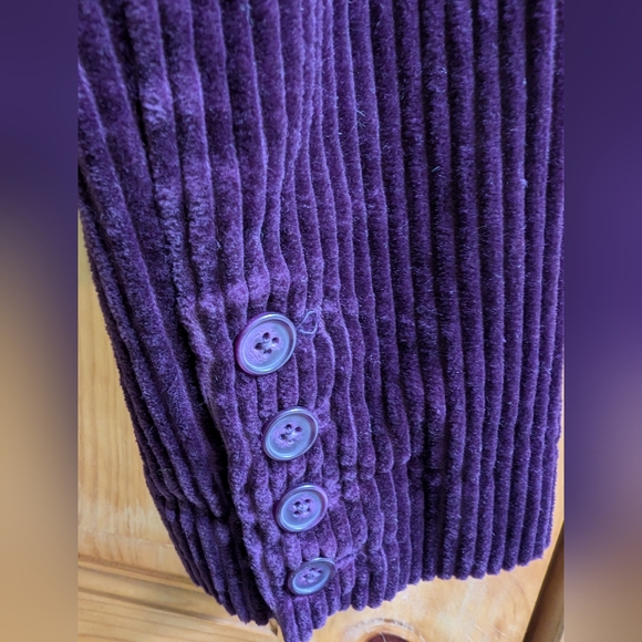 Anthropologie Plum Corduroy Jacket Size 14 - Picture 3 of 4